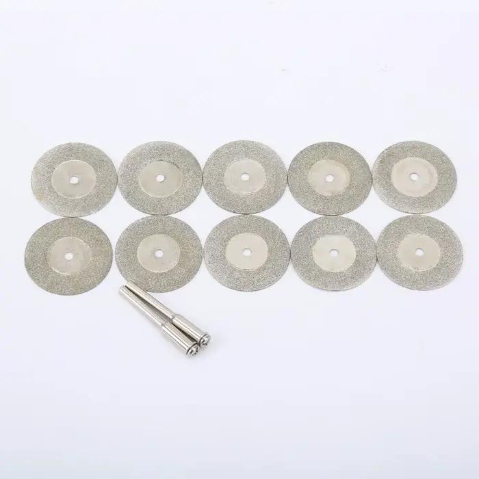 Disques de coupe diamantés 30mm, Mini lame de scie coupée avec 2 pièces de connexion de tige de 3mm
