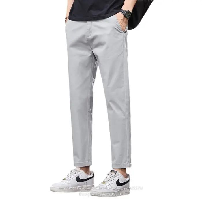Pantalon décontracté d'été pour homme en coton (98 %) longueur cheville