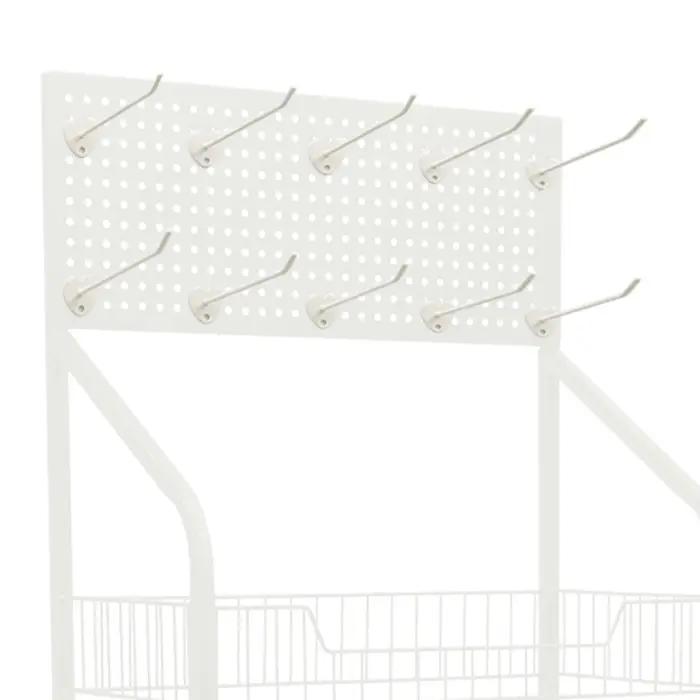 Présentoir de vente au détail T1, support de collation, présentoir de bonbons, panier blanc, chariot