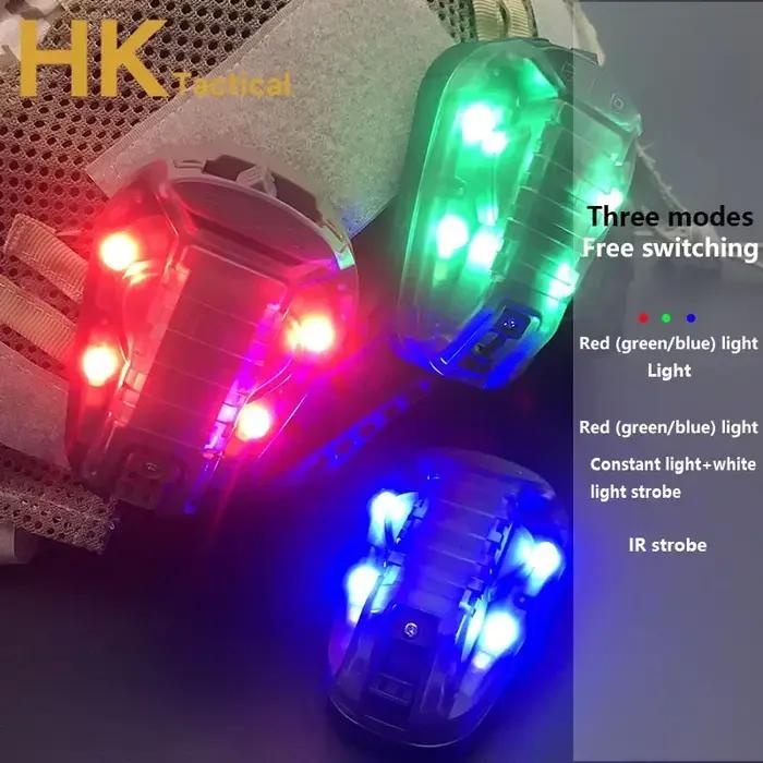 Lampe de casque tactique, lumière de survie, Flash de sécurité, lumière stroboscopique coccinelle av