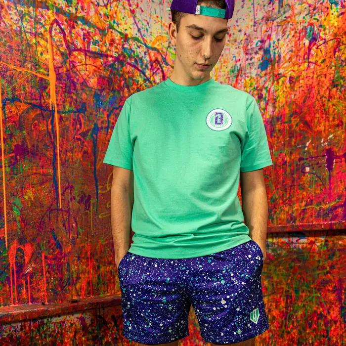 Nouveau style de baseball d'été # 101 # Ensemble T-shirt et short Lifestyle, imprimé color-block e