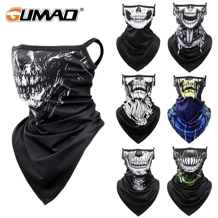 Bandana d'été tête de mort 3D pour hommes et femmes, écharpe triangle, cyclisme, randonnée, chasse,