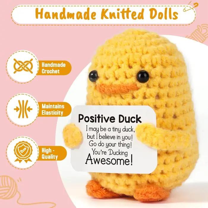 Poupée au Crochet de câlin de poche à énergie positive, Mini peluche tricotée à la main, pomme de te