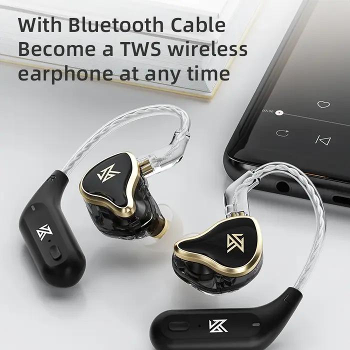 KZ ZAS-Écouteurs filaires à technologie hybride, intra-auriculaires, HIFI, réduction du bruit, bouch