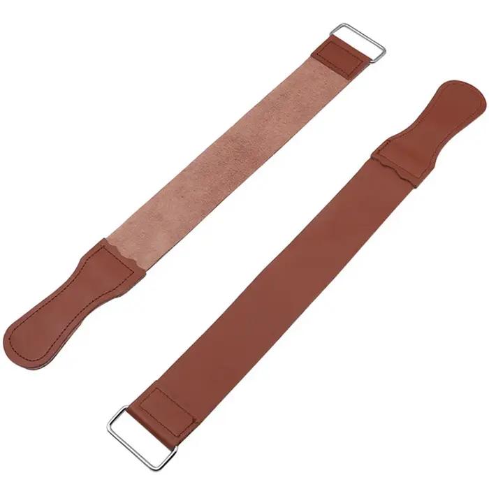 STONEGO Sangle d'affûtage en cuir pour rasoir droit de barbier, couteaux pliants et autres couteaux,