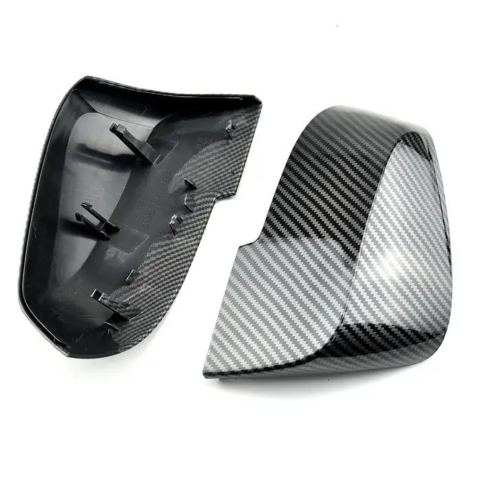 Couvercle de rétroviseur noir carbone, 2 pièces, pour BMW série 1 2 3 4 X M 220i 328i 420i F20 F21 F
