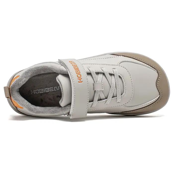 HOBIBEAR enfants fausse fourrure doublé pieds nus chaussures hiver large orteil boîte en cuir artifi