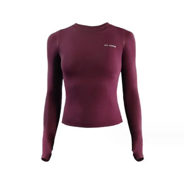 Chemise de yoga manches longues pour femmes top fitness respirant confortable et durable pour séances de yoga course à pied et sorties quotidiennes