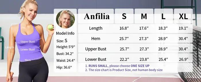 Haut de sport Anfilia-Y pour femme - Slim Fit avec col en U rembourré, dos nageur et haute élasticité