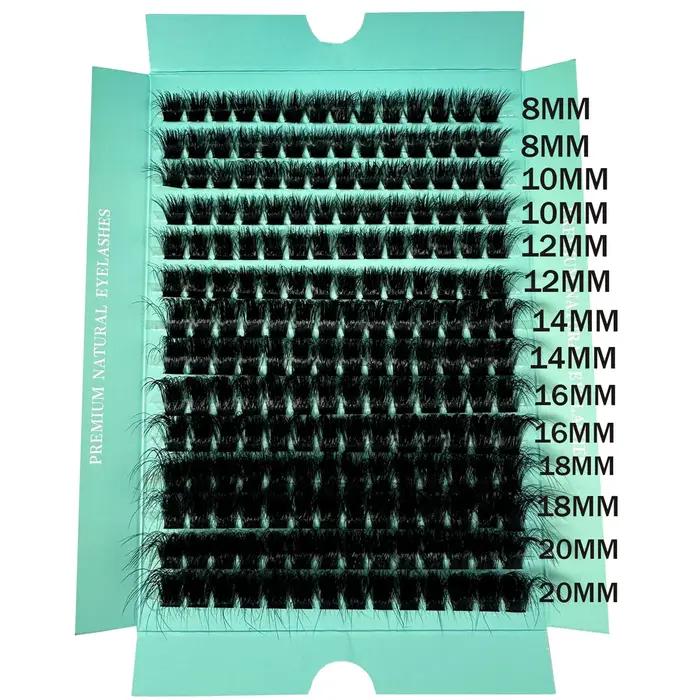 160D 8-20mm 5D moelleux épais doux individuel bricolage grappes Extension de cils D Curl 280 pièces