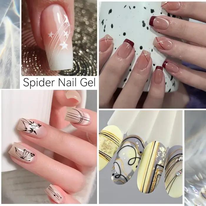 LILYCUTE 8ml blanc noir argent araignée Gel pour ongles naturel foncé Flashy dessin peinture UV Gel