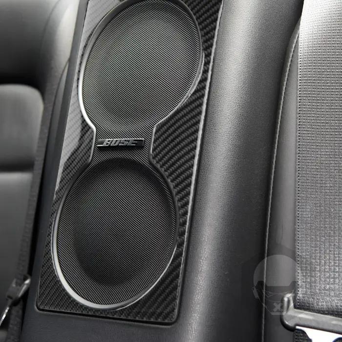 Ensemble complet d'autocollants en Fiber de carbone véritable, accessoires d'intérieur de voiture po