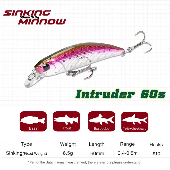TSURINOYA DW107 leurre de pêche méné coulant nouveau modèle 60mm 6.5g appâts durs artificiels truite