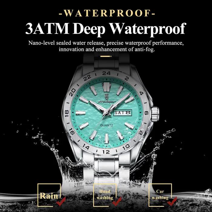 Montre homme POEDAGAR, mode exquise, haute qualité, étanche, lumineuse, montre de travail pour homme