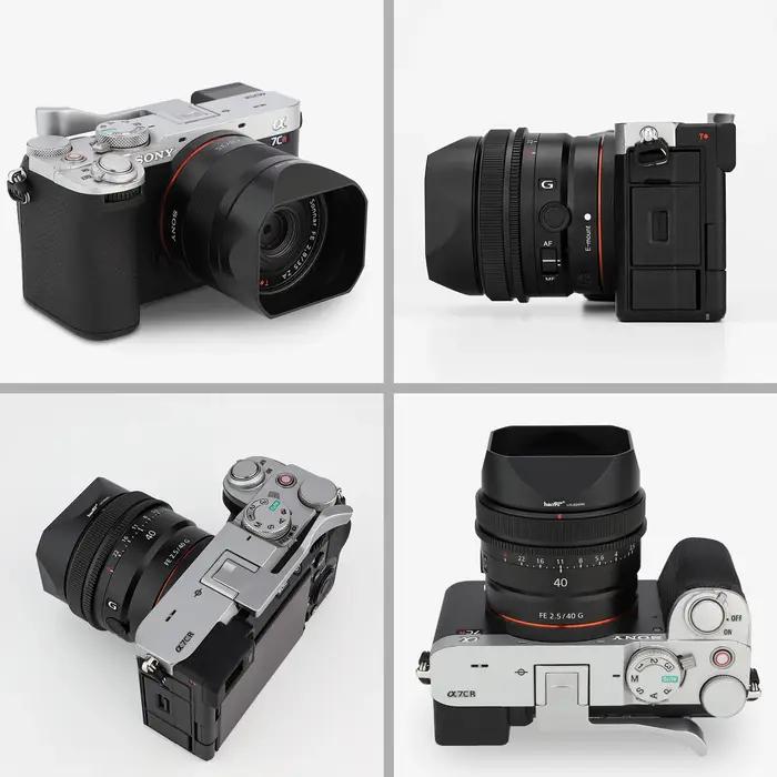 Haoge LH-S245N baïonnette carré métal pare-soleil pour Sony FE 50mm F2.5 G FE 40mm F2.5 G FE 24mm F2