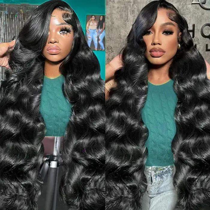 Perruques avant en dentelle transparente HD Body Wave pour femme, vague d'eau brésilienne, cheveux h