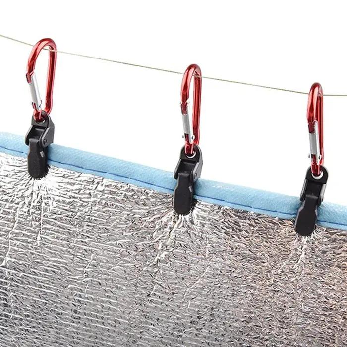 10/15/20 pièces auvent pince bâche Clips Snap cintres tente Camping survie serrer outil pour Camp en
