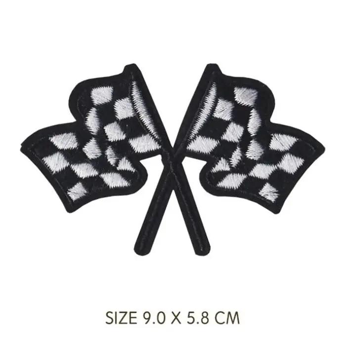 Style Punk voiture course casque Locomotive Badge Patch brodé fer patchs pour vêtements bricolage en
