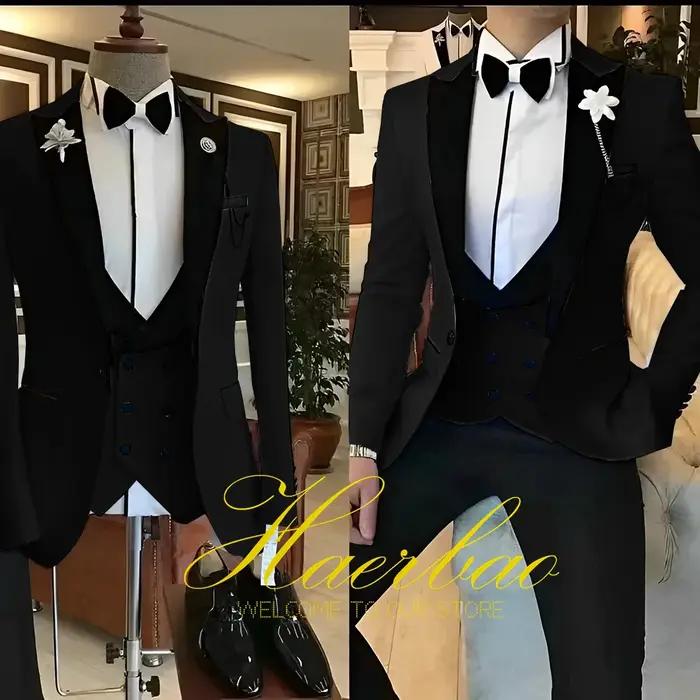Costumes 3 pièces Slim Fit pour hommes, smokings de marié pour mariage GroomTIME, veste trempée de s