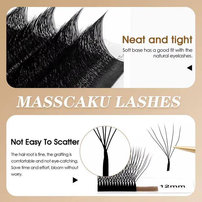 MASSCAKU-Lot de 10 boîtes de faux cils imperméables, épaisseur 0.07mm, design W, contaminants, volum