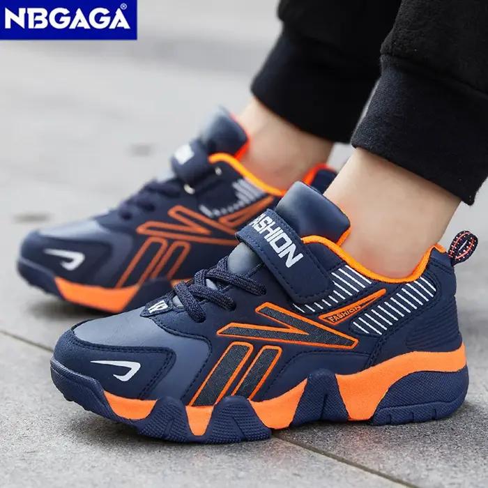 Baskets décontractées en cuir pour enfants, chaussures de tennis, chaussures de marche, chaussures d