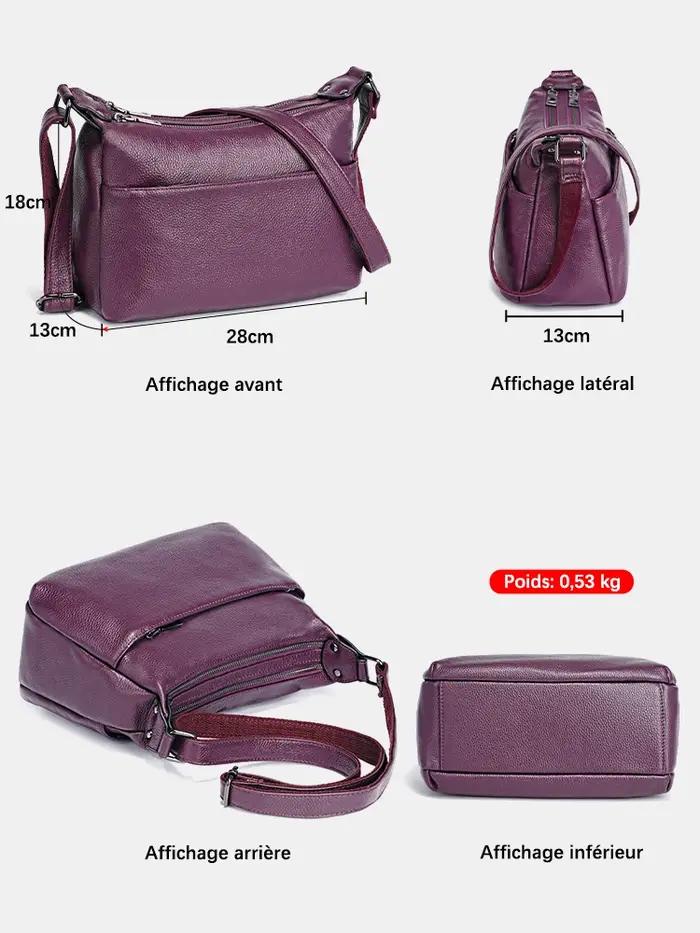 Zency – sac à bandoulière élégant en cuir véritable pour femmes