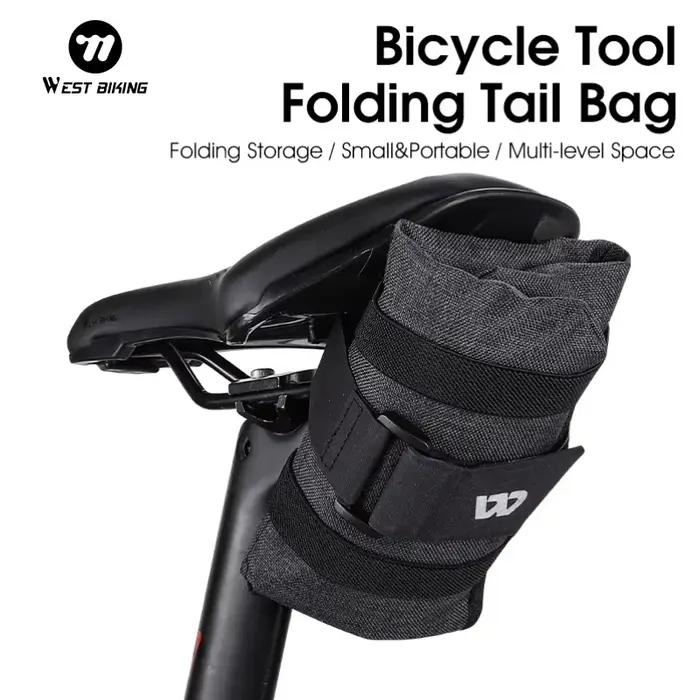 WEST BIKING – sac de vélo pliable, sac à outils, sac de cadre avant, pochette de selle de vélo, Pack