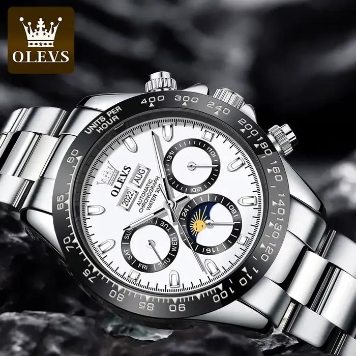 OLEVS 6654 montre de luxe pour hommes chronographe automatique mécanique montre-bracelet étanche lum
