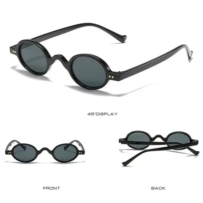 Petites lunettes de soleil rondes, style Hip Hop, verres ovales, pour voyage, Vintage, Punk, UV400