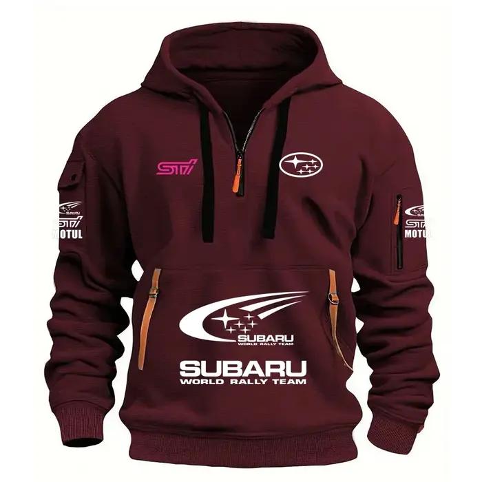 Nouveau Sweat à Capuche Sportif pour Homme SUBARU STI Racing Series 2026 avec Poche Kangourou et Dou
