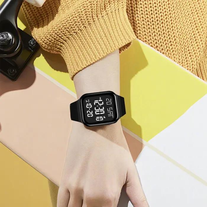 Montre d'étudiant mode montre de sport décontractée LED lumineux étanche affichage numérique montre