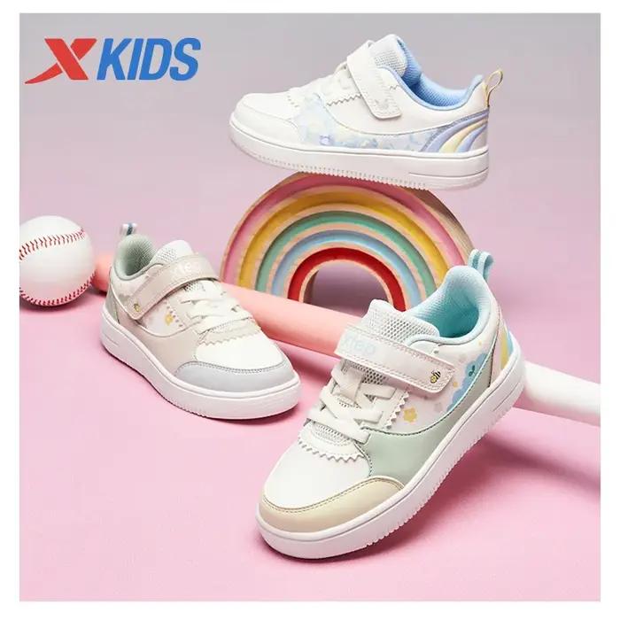 Xtep – chaussures de skateboard pour filles, baskets de printemps en cuir, antidérapantes, confortab