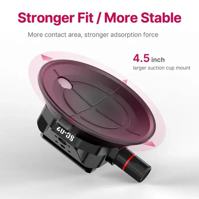 Ulanzi – support de caméra d'action pour téléphone de voiture, pompe à main, ventouse 360 ° 1/4" r