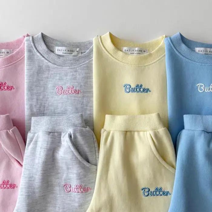 Ensemble de vêtements de dessin animé coréen pour bébé garçon et fille, survêtement décontracté, T-s