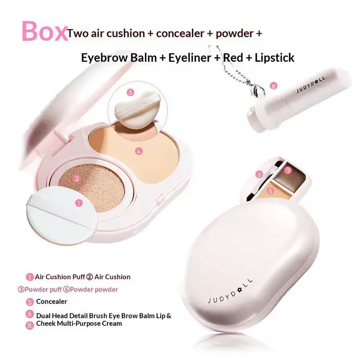 Judydoll – disque complet Portable pour le visage, petite boîte de poudre, coussin d'air, correcteur