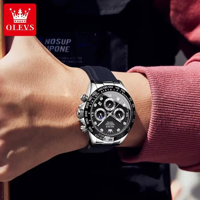 OLEVS-Montre à Quartz de Luxe pour Homme, Étanche, Shoe, Marque Supérieure, Date, Chronographe, deho