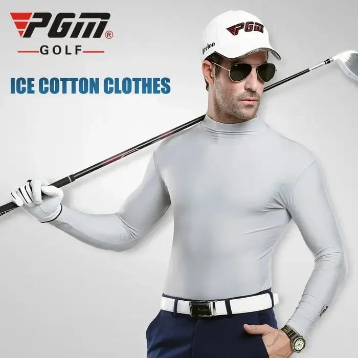 Chemise golf homme PGM soie glacée - T-shirt manches longues anti-UV vêtement rafraîchissant sport