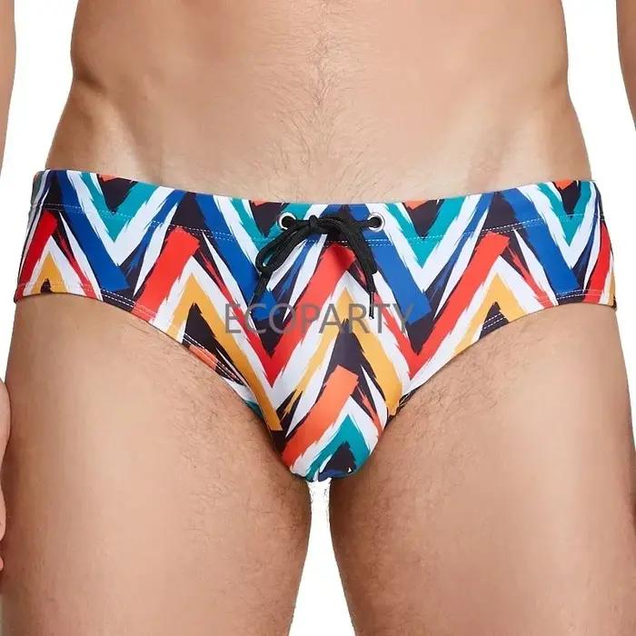 Short de surf imprimé géométrique pour hommes, maillot de bain masculin, vêtements de surf, maillots