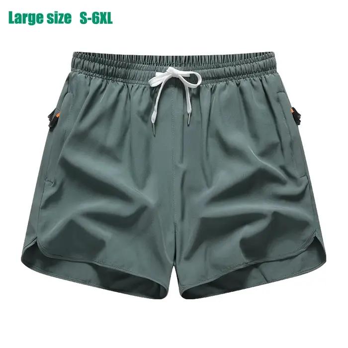 Shorts sport 3/4 pour hommes en soie glacée - Pantalons amples absorbants pour le running et le fitness