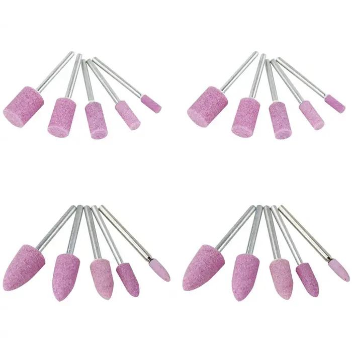 Tête de meulage en céramique montée sur arbre de 3mm, 5 pièces, roue Abrasive de polissage pour outi