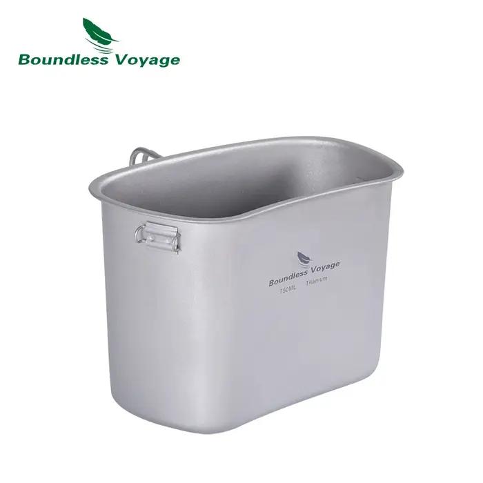 Cantine militaire titane Boundless Voyage kit camping bol bouilloire bouteille cuisine plein air