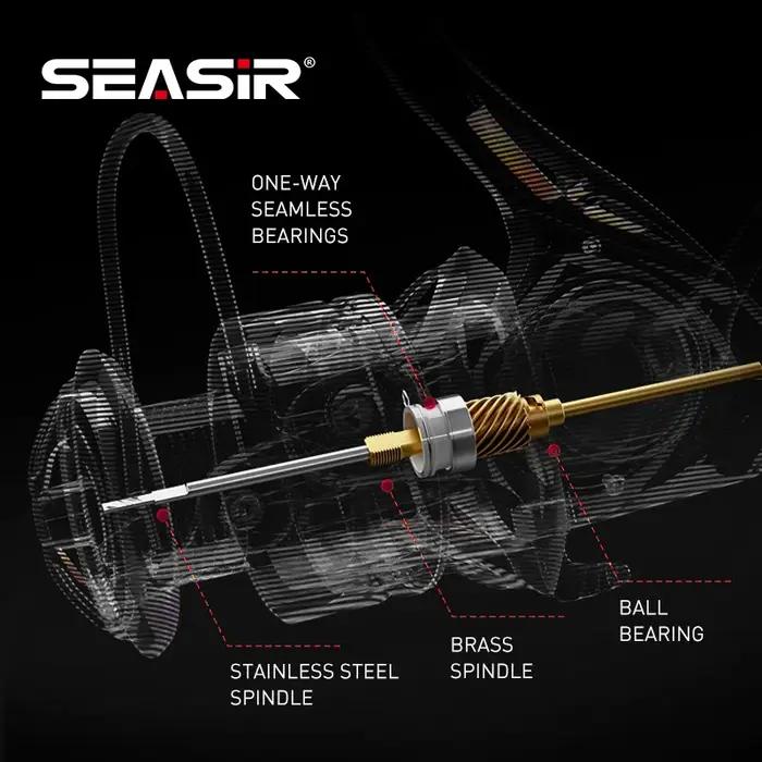 SEASIR OER Moulinet de pêche Spinning Ultra léger en aluminium peu profond, 12kg Max, matériel de pê