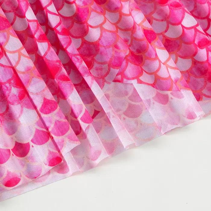 Nouveau maillot de bain une pièce pour filles avec jupe de plage rose imprimé sirène maillot de bain
