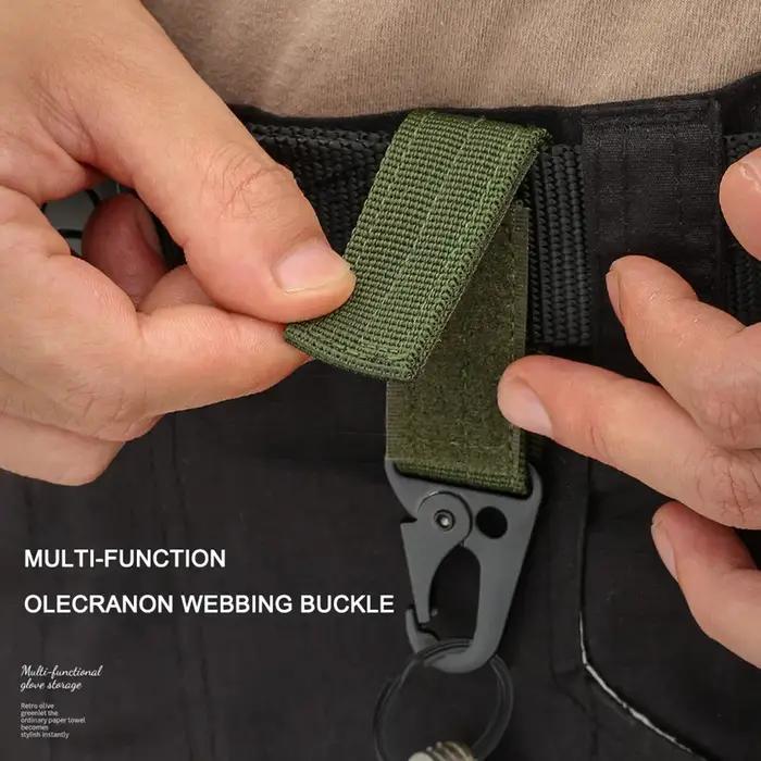 Mousqueton tactique d'extérieur, 3 pièces, porte-clés EDC, sangle en Nylon, porte-clés, sac à dos de