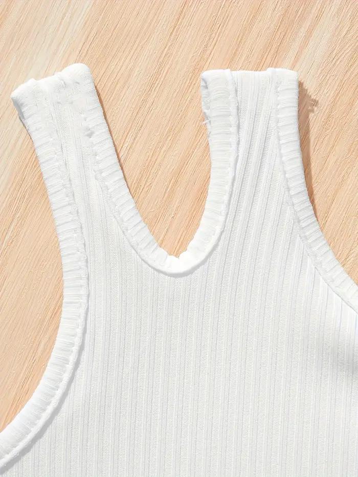 Gilet de sport pour filles, vêtements d'été sportifs décontractés et tendance pour enfants, adaptés aux filles âgées de 1 à 8 ans, hauts polyvalents pour la maison et l'extérieur