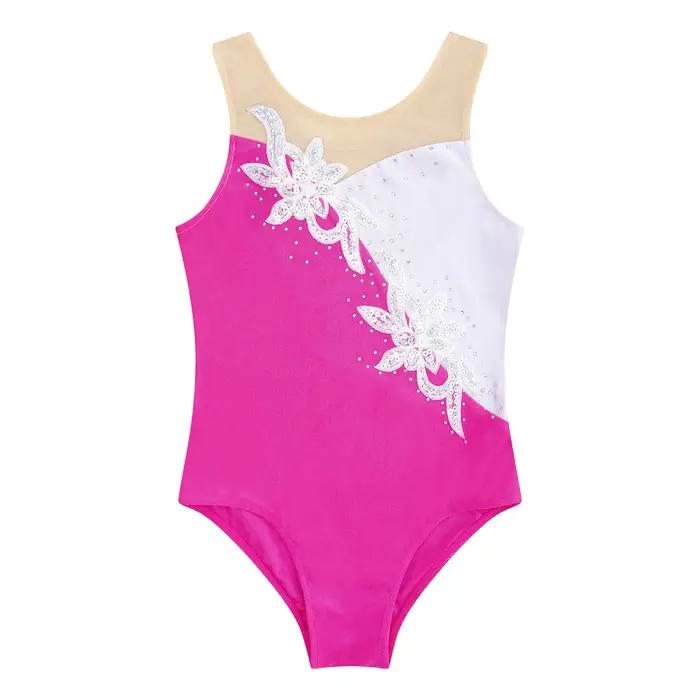 Justaucorps à paillettes pour enfants, tutu de ballet pour filles, combinaison de batterie de gymnas