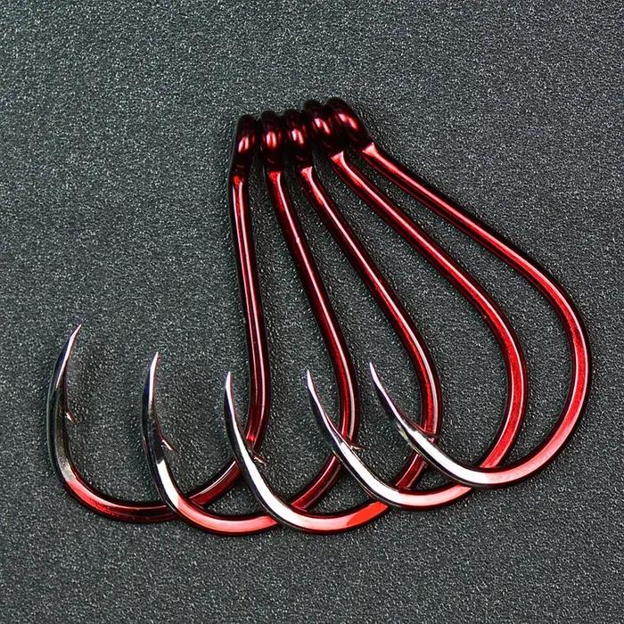 Hameçons de pêche japonais à pointe super aiguille, à bouche courbée triangulaire, à attaque rapide,