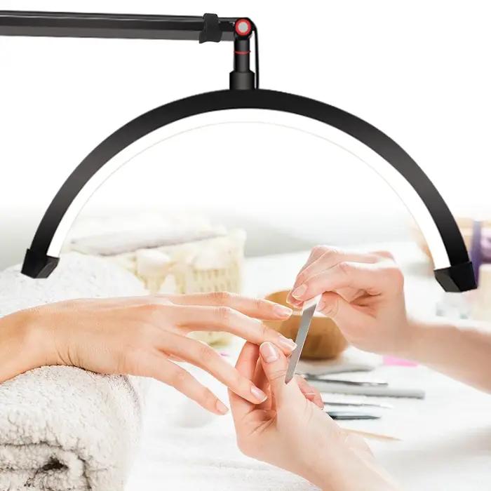 Lampe LED demi-lune 180 LED pour extensions de cils, tatoueurs et esthéticiennes, avec support de té