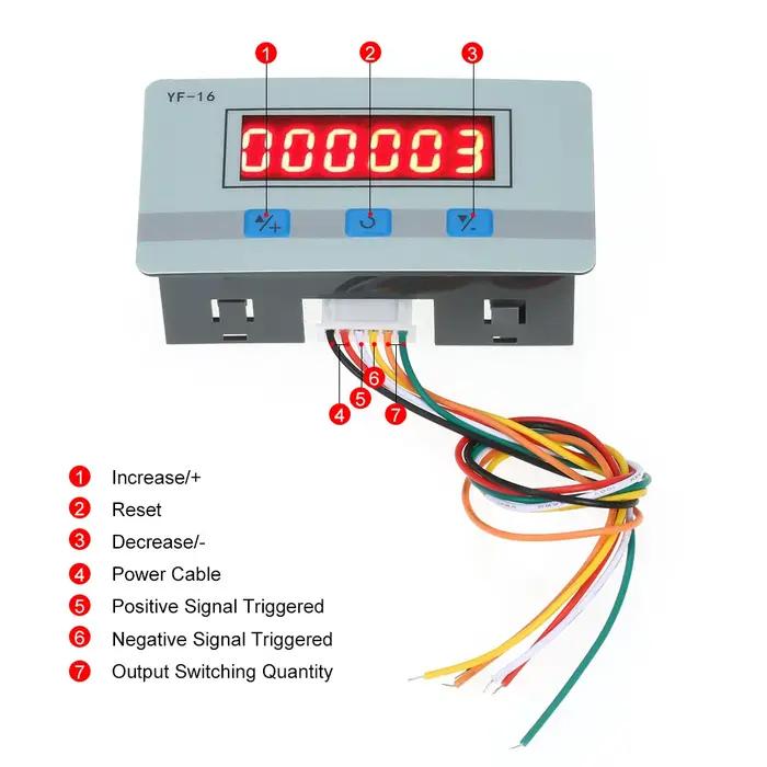 Mini module de compteur numérique LED, totalisateur électronique DC/AC5V ~ 24V avec interface de sig