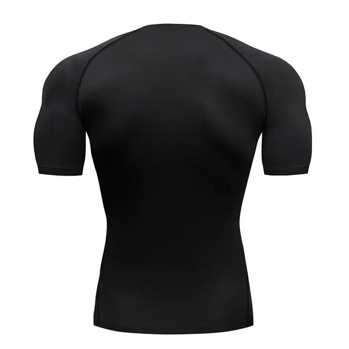 Sweat-shirt de Compression d'été à manches courtes pour hommes, T-Shirt de Fitness, de course, à séc